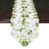 Grelucgo Embroidered Decorative Shamrock Table Runner for St. Patrick's Day
