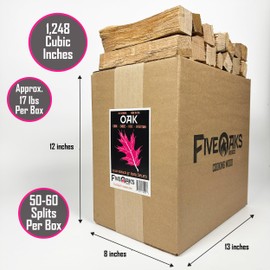 FiveOaks Firewood Pizza Oven Wood Kiln Dried Mini Split Oak 8" inch Long Pizza Wood for Cooking, Grilling or Smoking 1,248 cu. in. of Oak Wood for Mini Wood Stove Cooking Wood, Smoking Wood
