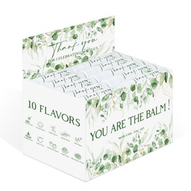 50 Pack Moisturizing Lip Balms Bulk Wedding Party Favors Thank You for Celebrating With Us Gifts Baby Shower Birthday Gift Sage Green Eucalyptus You Are The Balm Beeswax Giveaways Guests