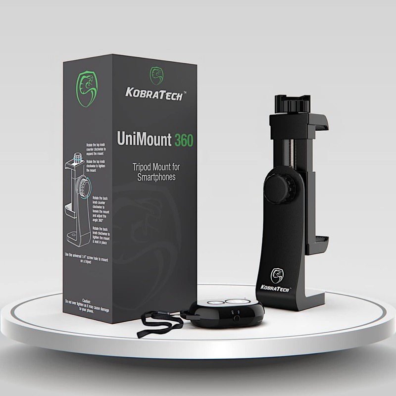 KobraTech - Soporte de trípode para teléfono Celular UniMount 360,
