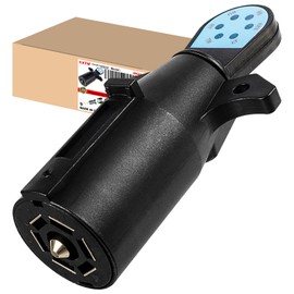 CXTM 7 Way Trailer Plug Tester, 7 Pin Trailer Light Tester with LED Lights 7 Way RV Connector Wiring Tester for Truck, Plug & Play