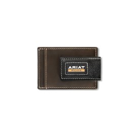 ARIAT Work Mens Money Clip Leather Patch Brown A3400302
