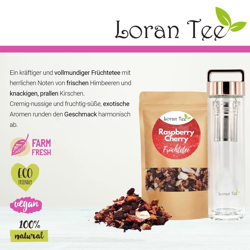LORAN Raspberry Cherry Set, Raspberry Cherry Fruit Tea, Loose 200