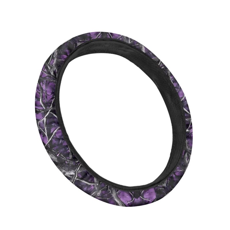 SEANATIVE Purple Camo Hunting Car Steering Wheel Cover Universal Car