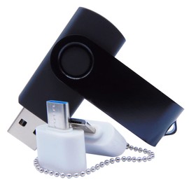 Unidades flash USB de 4 GB Memory Stick Drive con adaptadores OTG y USB C/tipo C (negro)