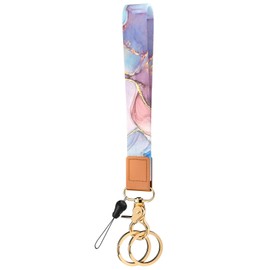 Handlein Wristlet Keychain for Women and Men, Key Chain Holder, Wrist Lanyard for Keys (Marble D)