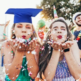 Relaxdays Graduate Hat Set of 2 Graduate Hat with Tassel for Graduation, Bachelor's & Master's Degree, Graduation Hat, Blue