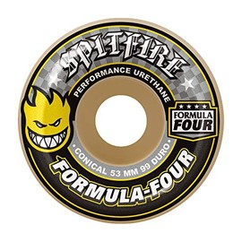 Spitfire F4 99 DURO CONICAL YELLOW PRINT 2.0 inches (52 mm) Skateboard Wheels Skateboard