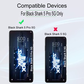 Ibywind 2 Pack Screen Protector For Black Shark 5 Pro 5G 6.67"(Not For Black Shark 5 5G),9H Hardness Tempered Glass,With 1Pc Camera Lens Protector,1Pc Back Carbon Fiber Film,Anti-Scratch