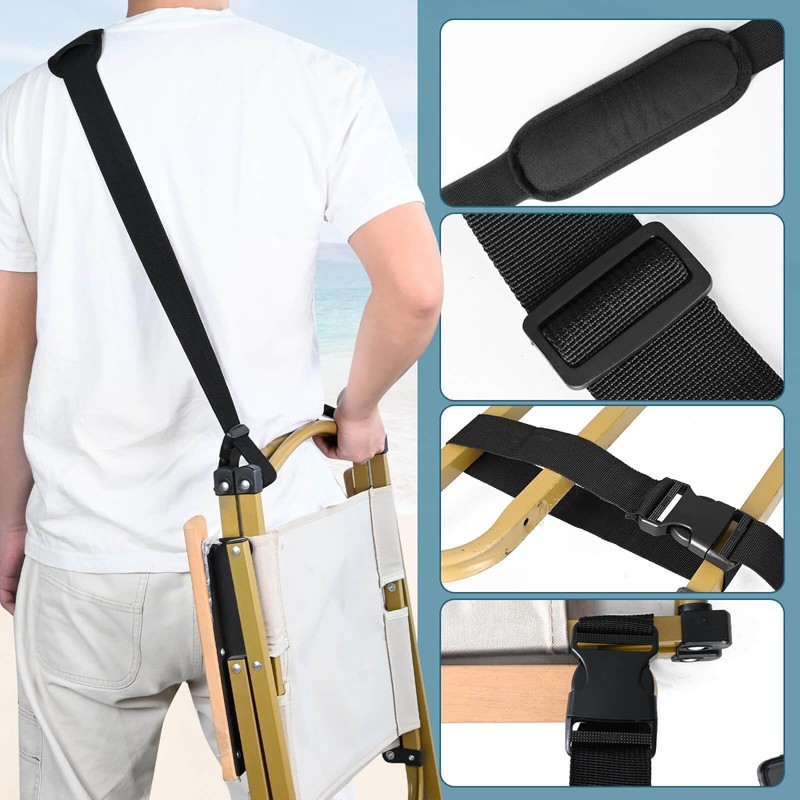 DraCra Camping Chair Carry Strap Carrying Belt Portable Beach Chairs
