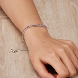 Philip Jones Purple Tennis Friendship Bracelet Created with Zircondia® Crystals