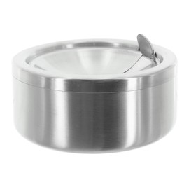 Stainless Steel Ashtray with Hinged Lid, Storm Ashtray, Folding Ashtray, Diameter 12 cm