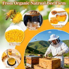 CARGEN Yellow Beeswax Pellets- 430g (0.95lb) Organic Beeswax Pellets Triple-Filtered Natural Bees Wax Cosmetic Grade Bee Wax for DIY Candles Skin Care Lip Balm Soap