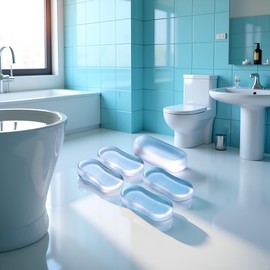 5Pcs/Set Transparent Toilet Seat Bumper Set,Silicone Strong Adhesive Toilet Seats Lid Bumpers, Toilet Seat Buffers, Toilet Lid Rubber Pads for, Home, Hotel and Hospital Toilets,Bathroom Fixtures