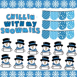 Snowman Christmas Bulletin Boards Classroom Decorations, Chillin with My Snowmies Bulletin Board Kit for Christmas Classroom Decorations