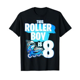 8 Year Old Birthday Rollerblading Skating Kids Boy 8th Bday T-Shirt