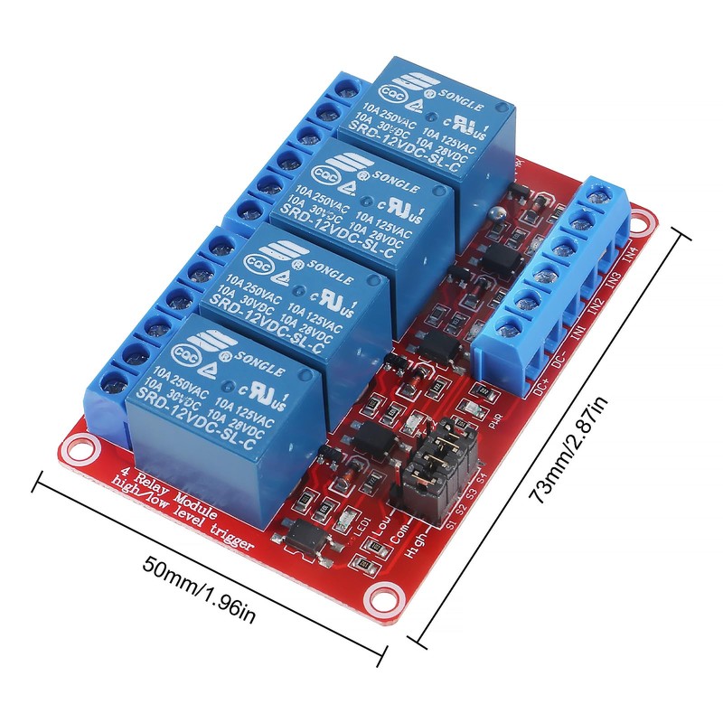 ATNSINC 4pcs 12V 4 Channel Relay Module with Optocoupler Isolation
