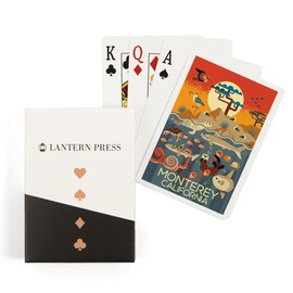 Lantern Press Monterey, California, Geometric, Marine Animals (52 Playing Cards, Poker Size Card Deck with Jokers)