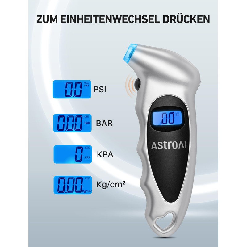 AstroAI Tyre Pressure Tester, Digital Air Pressure Gauge with Large