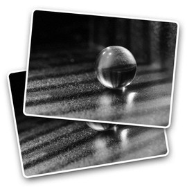 Rectangle Stickers(Set of 2) 7.5cm BW - Rainbow Marble Toy Fun Decals for Laptops,Tablets,Luggage,Scrap Booking,Fridges, #39606