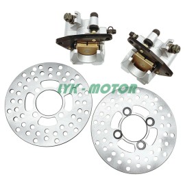 LYK Front Brake Calipers &Brake Rotors for Yamaha Bear Tracker 250 YFM250X 2001-2004
