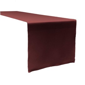 New Creations Fabric & Foam Inc 12" Wide by 72" Long Polyester Poplin Table Runner, Burgundy