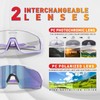 KAPVOE Cycling Glasses Polarised Self-Tone Cycling Glasses Interchangeable Lenses Photochromatic