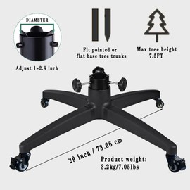Rolling Christmas Tree Stand Suitable for Artificial Christmas Trees Up to 7.5 Feet
