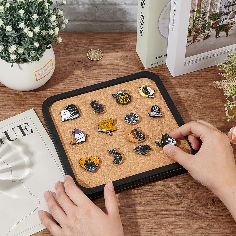 BENECREAT Pin Board Square Cork Board, 2cm Thick Bulletin Display