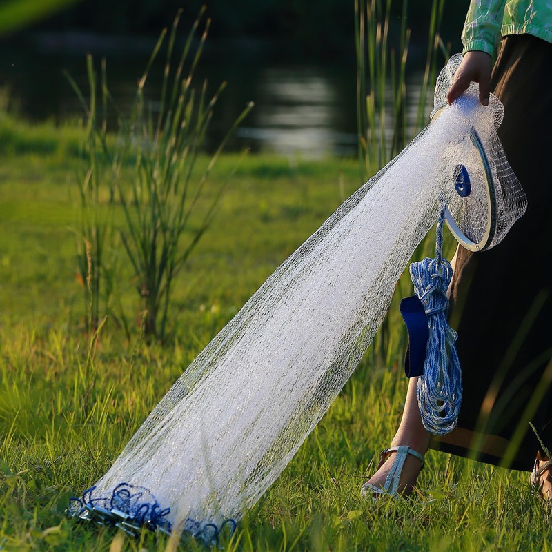 Cast Nets for Fishing Saltwater Fishing Net with Aluminum Ring