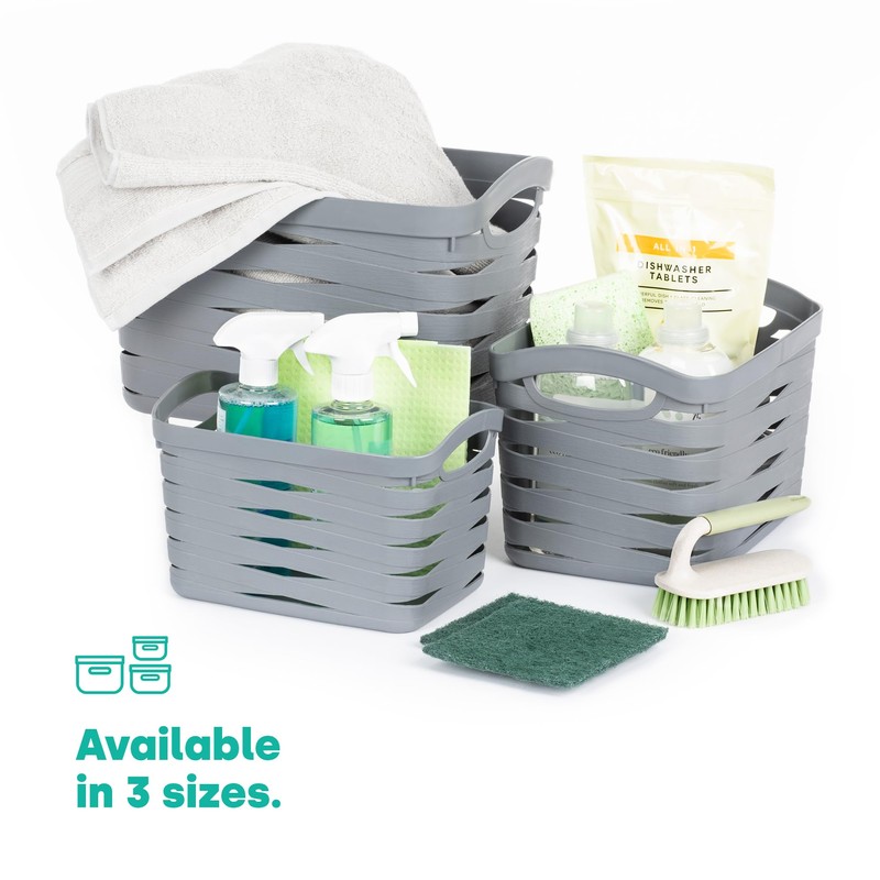 LIVIVO Set of 3 Storage Baskets Kaari – Weaved Stackable