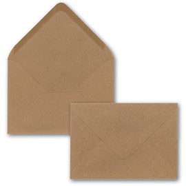 Glüxx Agent 25 x Kraft paper envelopes DIN C5 brown - 22.5 x 15.7 cm without window 120 g/m² - vintage envelopes with wet glue pointed flap