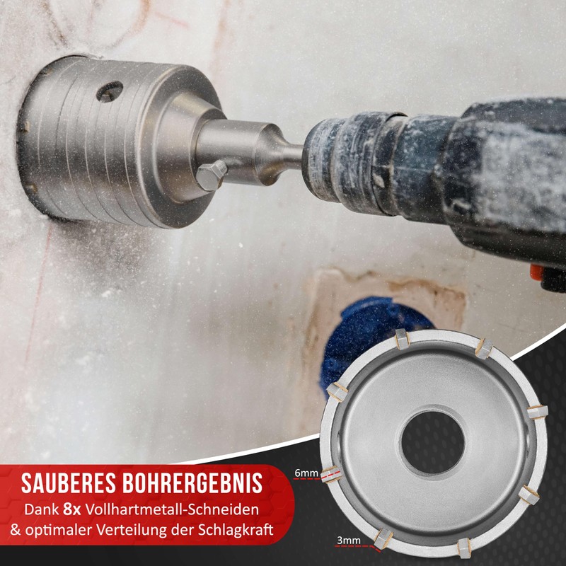 KSP-Tec®, Drill Bit, 68 mm, Reinforced Construction, Hammer Impact Resistant,