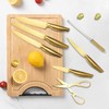 Gold Knife Set，8Pcs Gold Titanium-Coated Dishwasher Safe Kitchen Knife Block
