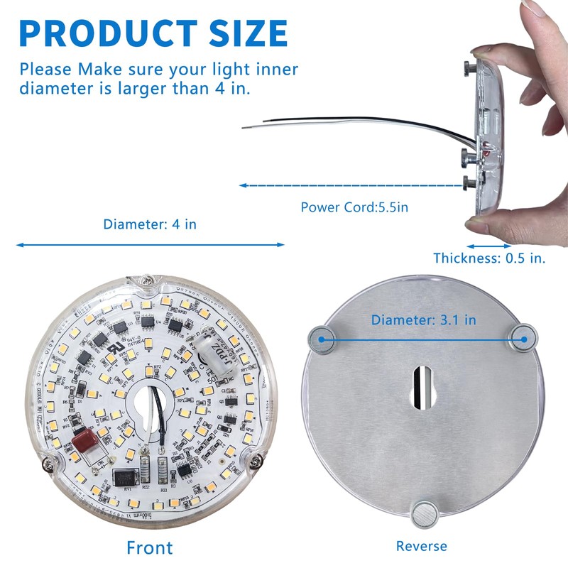 Humpptom Ceiling Fan Light Replacement, Retrofit Light Kit for Ceiling