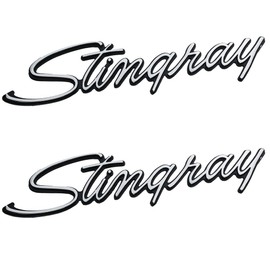 2Pcs Stingray Emblems Car Badges Front Fender Trim Parts Replacement for 1969-1973 Corvette C3 Chrome