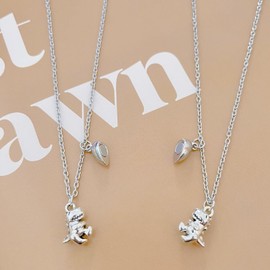 EHDWXVZM 1 Pair Friendship Necklaces, 1 Storage Bag, Matching Necklace, Girls Birthday Necklace, Love Pendant Necklace, Dinosaur Pendant Necklace, Stainless Steel