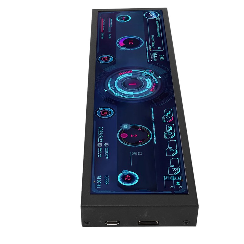 8.8 Inch IPS Display 1920x480 CPU GPU SSD Data Temperature