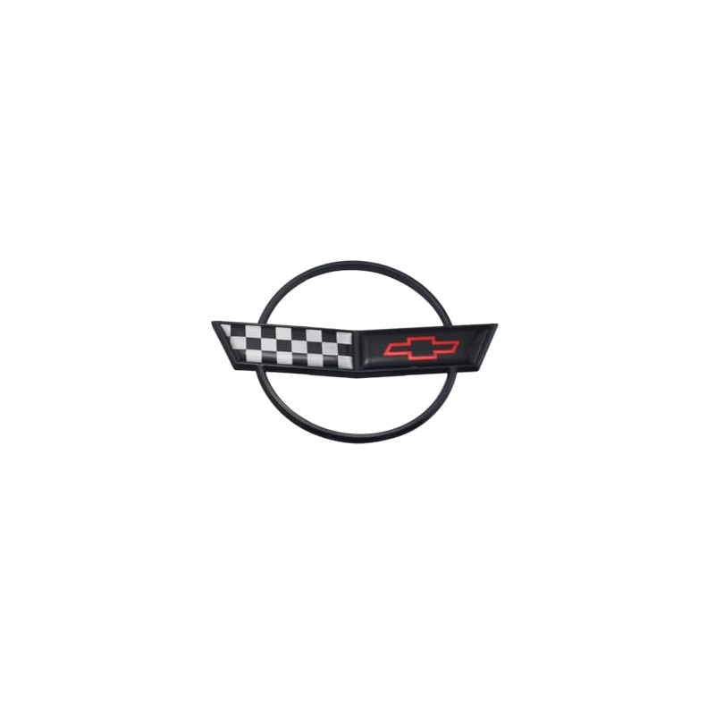 1Pc C4 Corvette Front Nose Hood Emblem 3D Badge Cross