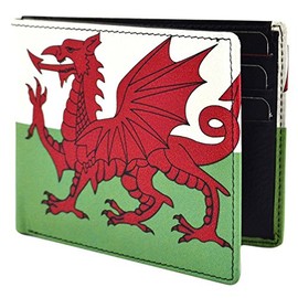 Golunski Retro Gents Leather Wallet 680 - Wales Flag(Size: One size)