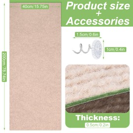 Cat Scratching Mat, Trimmable Self-Adhesive Cat Carpet for Cat Tree Cat Scratching Post Replacement, Cat Couch Protector from Cat Claws, Cat Scratch Furniture Protector (Khaki, 78.7"x15.8")