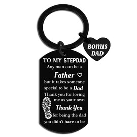 Yoxiumi Fathers Day Gift for Stepdad from Daughter Fathers Day Gift for Step Dad Stepdad Best Bonus Dad Step Father Keychain Birthday Christmas Stocking Stuffers