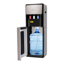 SNKOURIN Water Cooler Dispenser, Bottom Loading Water Cooler Dispenser for 5 Gallon Bottles, 3 Temperature Settings,Stainless Steel Water Dispenser for Home Kitchen Offices Dorm, Gray