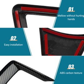 INTGET 4PCS Steering Wheel Stickers for 2018-2022 2023 2024 Subaru Outback Accessories Legacy Crosstrek Forester Ascent Impreza Carbon Fiber Steering Wheel Panel Frame Trim Cover