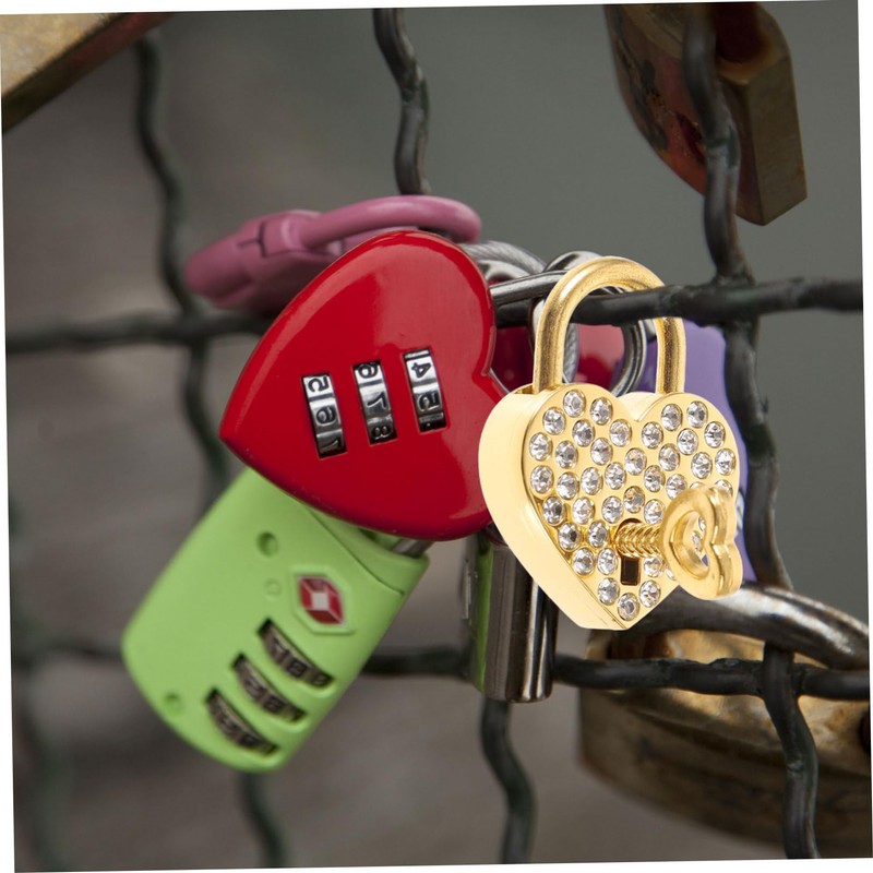 Angoily Security Padlock Outdoor Heart Padlock for Couples Love Lock
