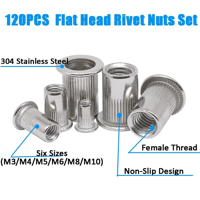 WeqeYent 120 Pcs M10 M8 M6 M5 M4 M3 Stainless