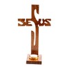 NKlaus Standing Cross Jesus Height 29 cm Wooden Lacquered for