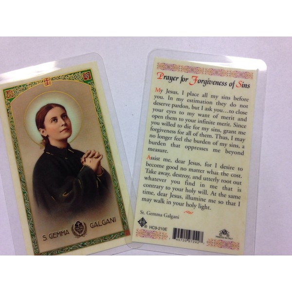 Holy Prayer Cards for The Prayer for St. Gemma Galgani Set of 2 in English