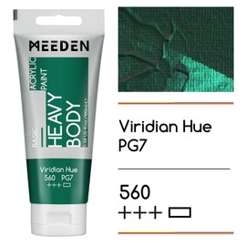 MEEDEN Acrylic Paint Viridian Hue: 100ml Heavy Body Acrylic Paint Tube Bundled with Additional Titanium White Colour for Art Craft Painting