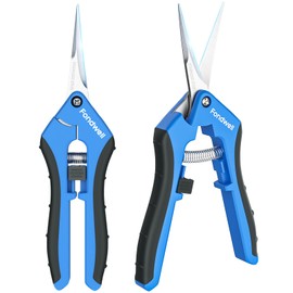 Fondwell 6.5" Pruning Shears Trimming Scissors: Small Garden Snips with Micro Tip - Plant Clippers of High Cutting Efficiency